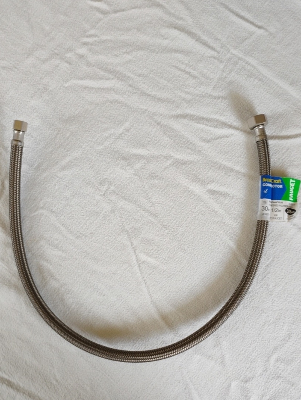 Braided Stainless Steel Faucet Connector Hose - Silver